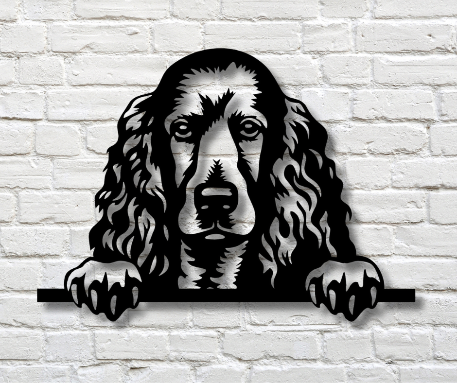 Standard Poodle Peeking Dog Sign