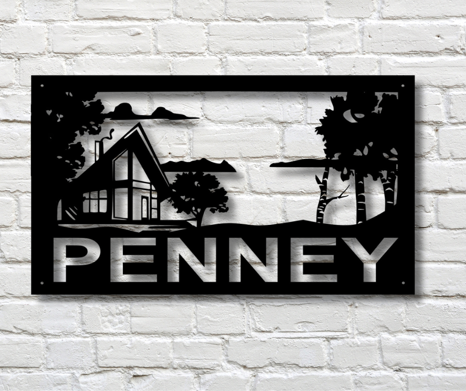 42" Modern Cottage Lake View Custom Sign
