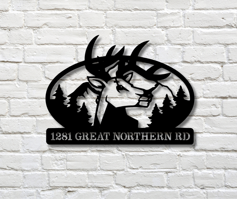 Deer Head Address Sign-Custom