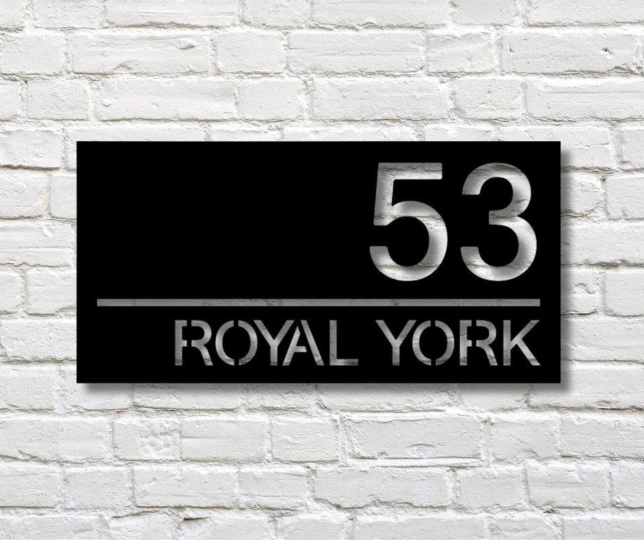 Modern Rectangular Horizontal Address Sign-Custom