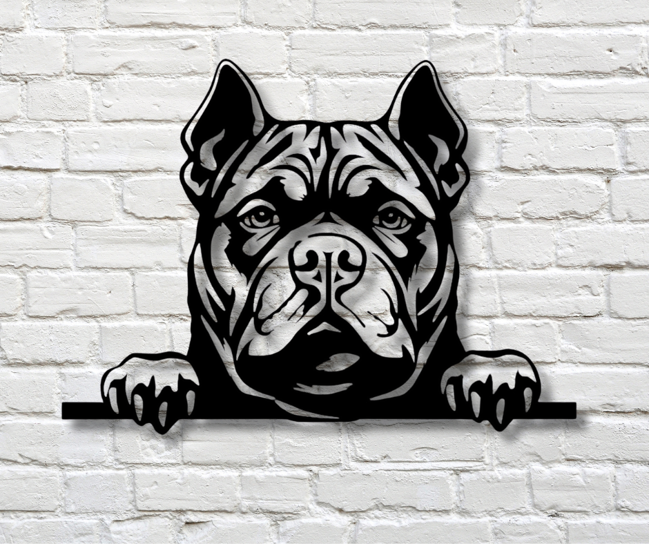 American Bully-XL Peeking Dog Sign