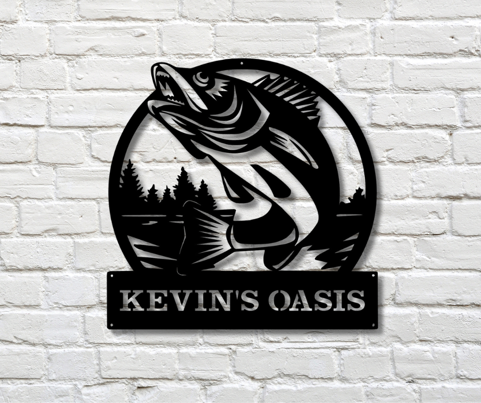 Jumping Bass Custom Sign