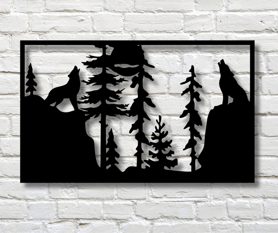 Wolfs Howling Fence Sign