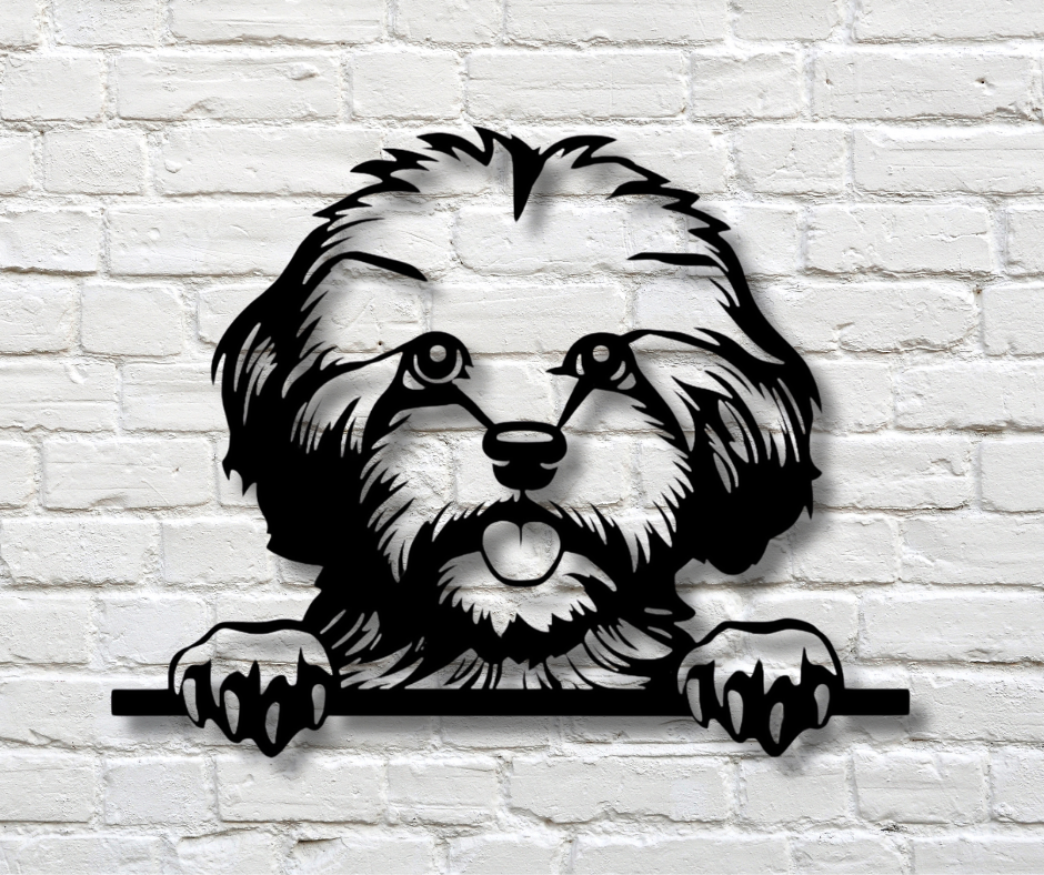 Bichon Frise Peeking Dog Sign