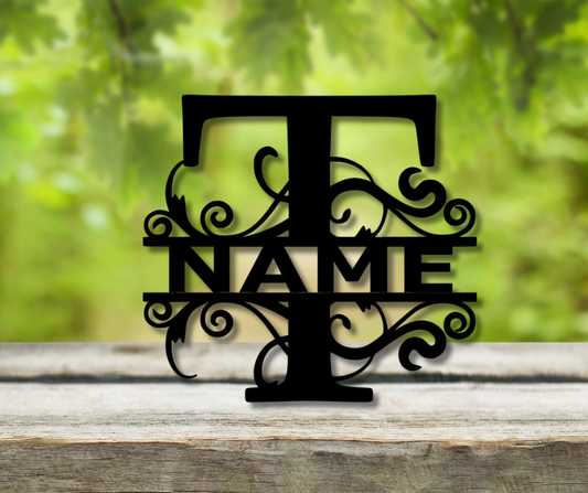 Letter "T" Monogram Sign
