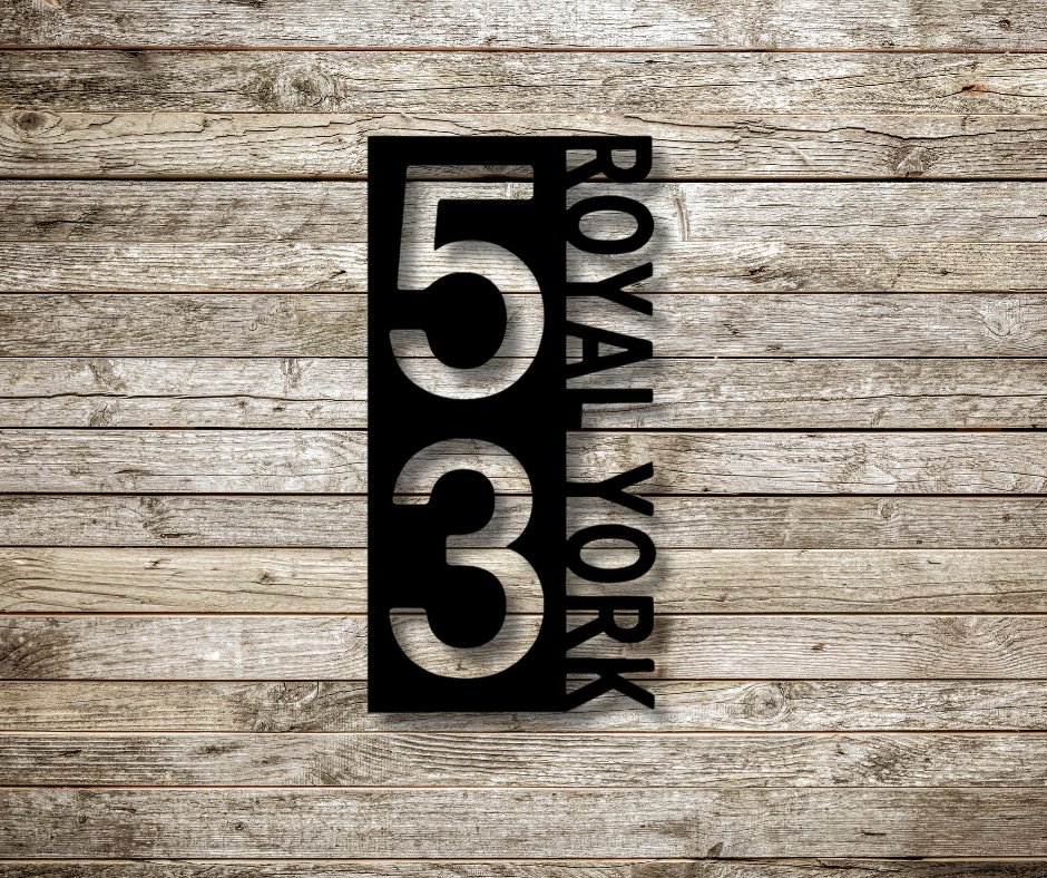 Modern Rectangular Vertical Address Sign-Custom