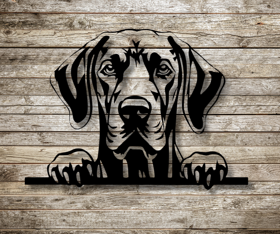 Great Dane Peeking Dog Sign