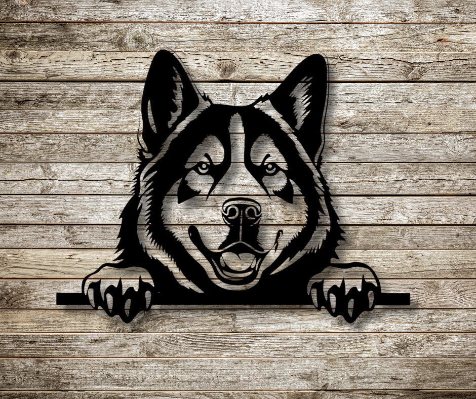 Akita-American Peeking Dog Sign