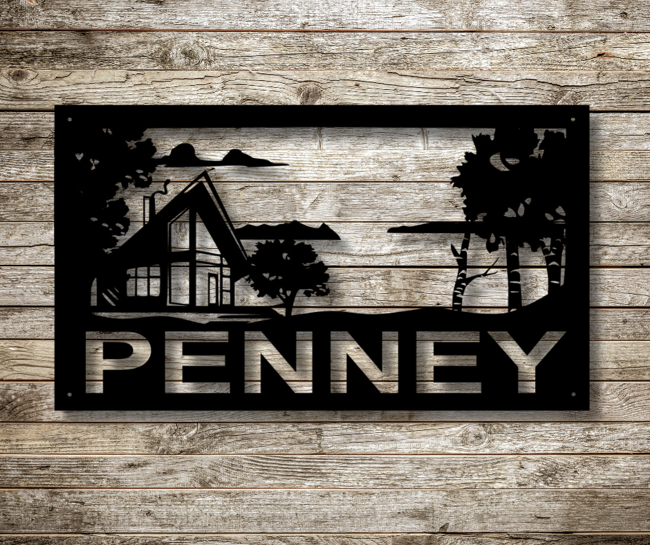 42" Modern Cottage Lake View Custom Sign
