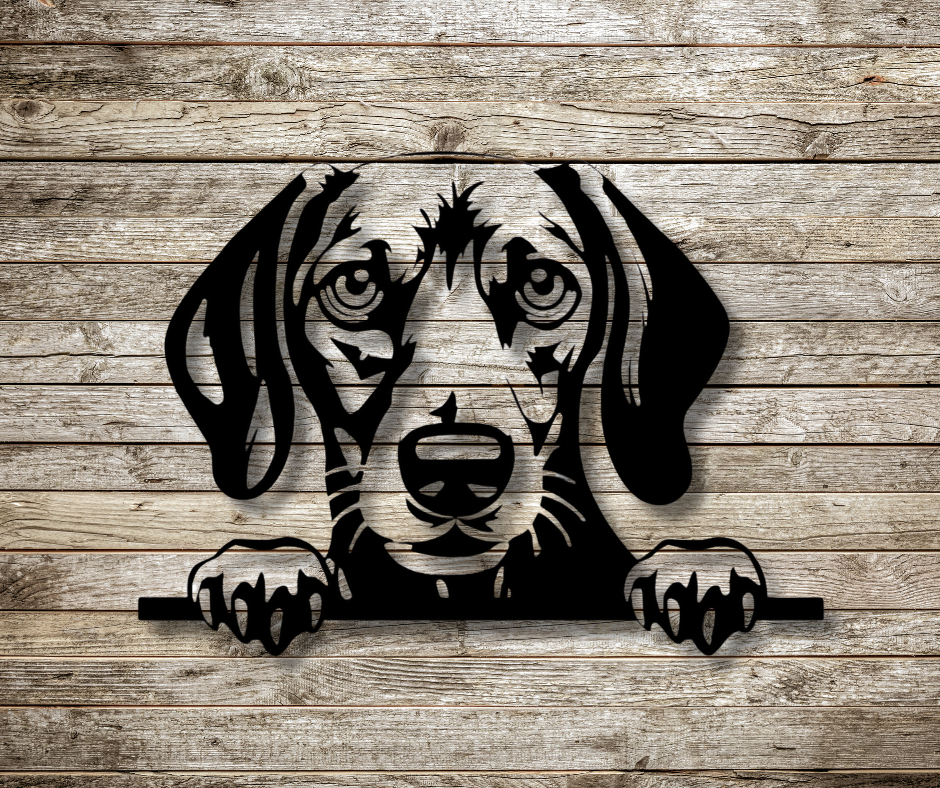 Dachshund Peeking Dog Sign