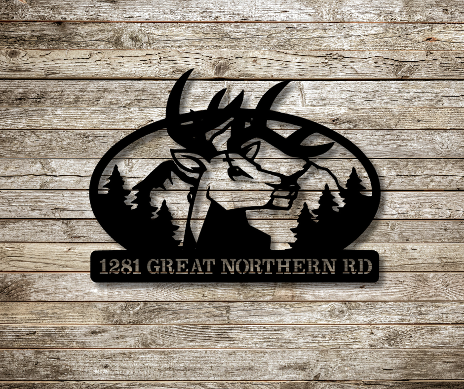 Deer Head Address Sign-Custom