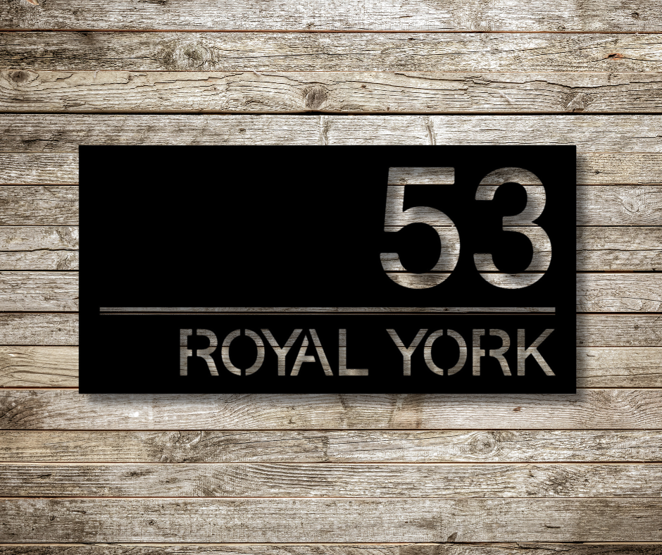 Modern Rectangular Horizontal Address Sign-Custom
