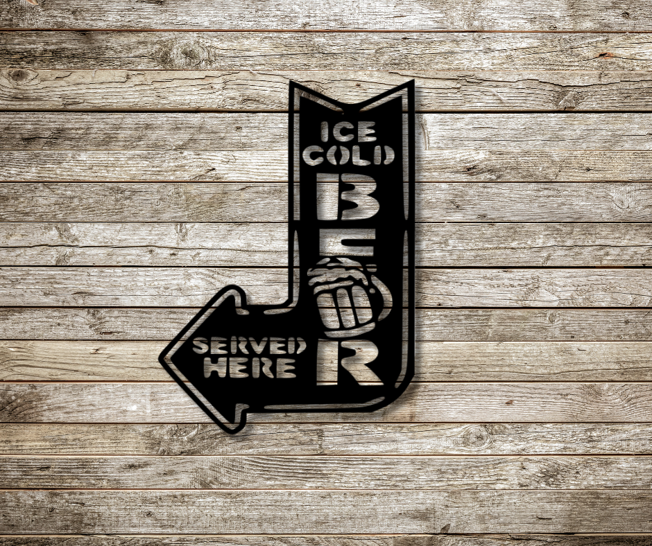 Ice Cold Beer Arrow Sign