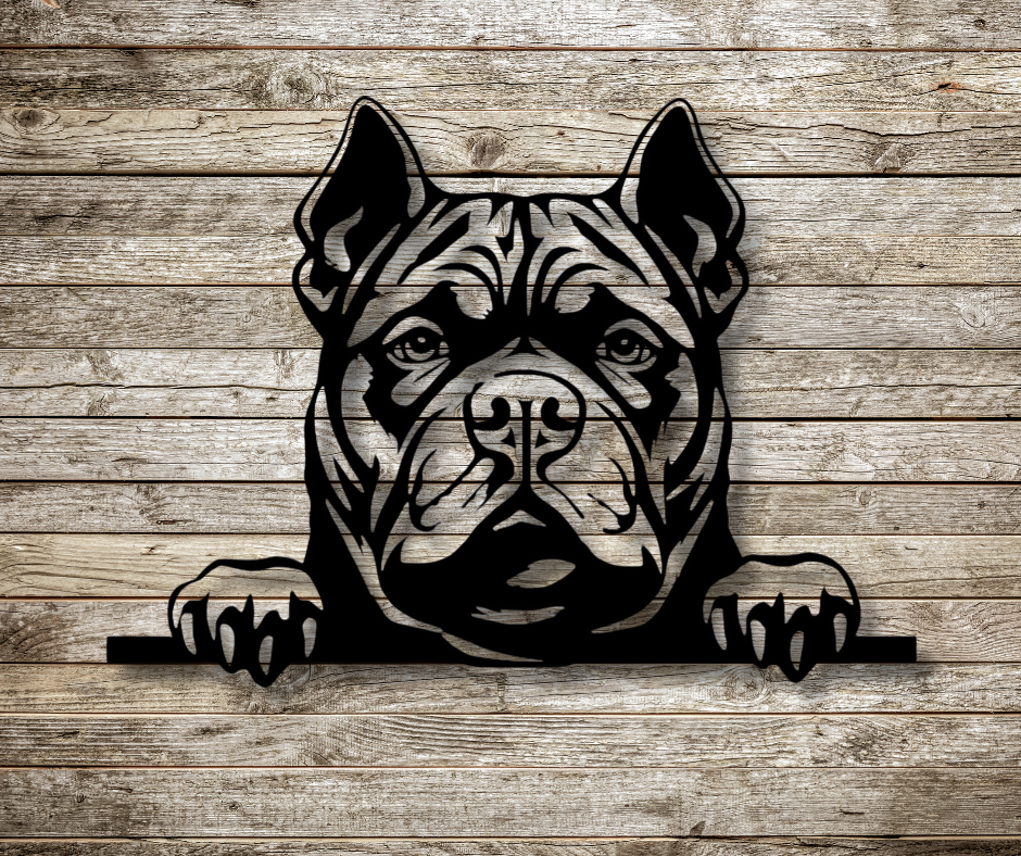 American Bully-XL Peeking Dog Sign