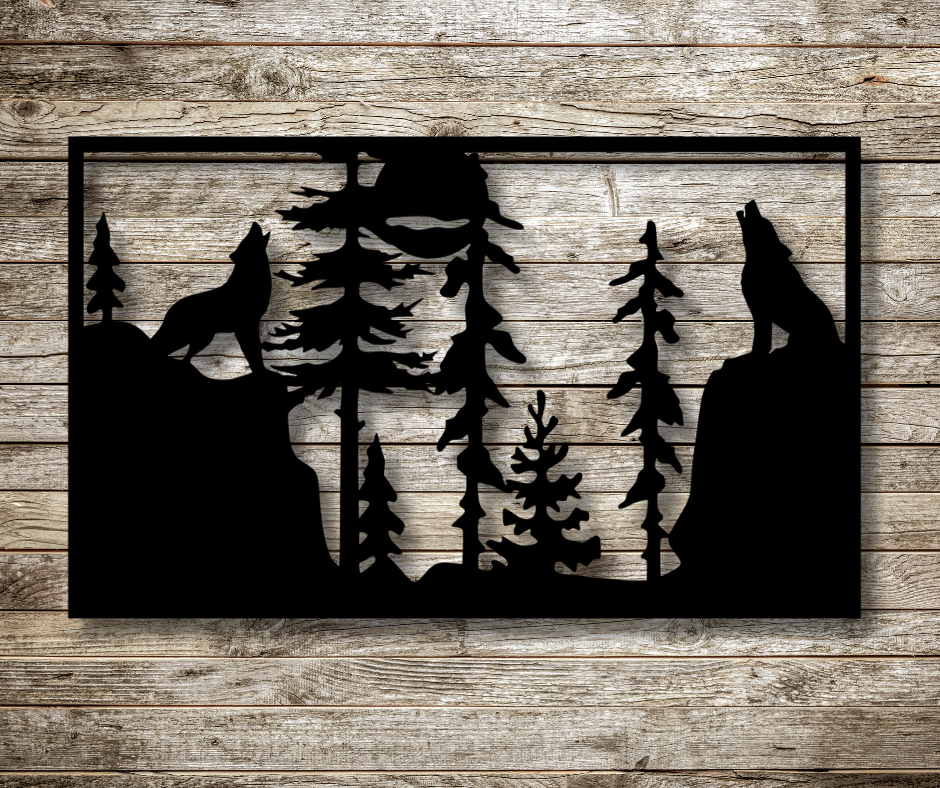Wolfs Howling Fence Sign