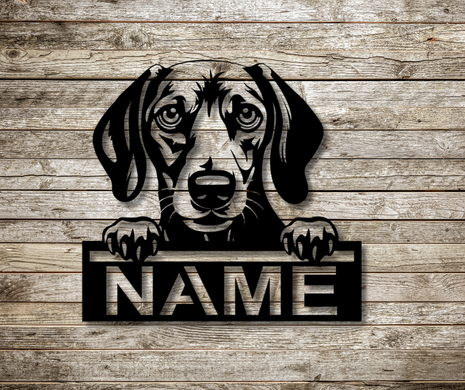 Dachshund Peeking Dog CUSTOM Sign