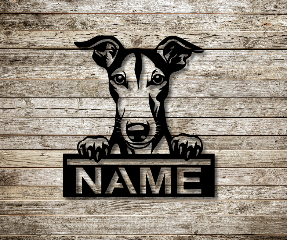 Greyhound Peeking Dog CUSTOM Sign