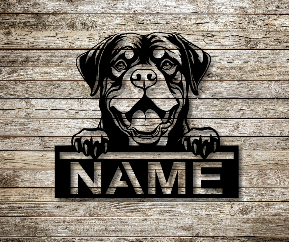 Rottweiler Peeking Dog CUSTOM Sign