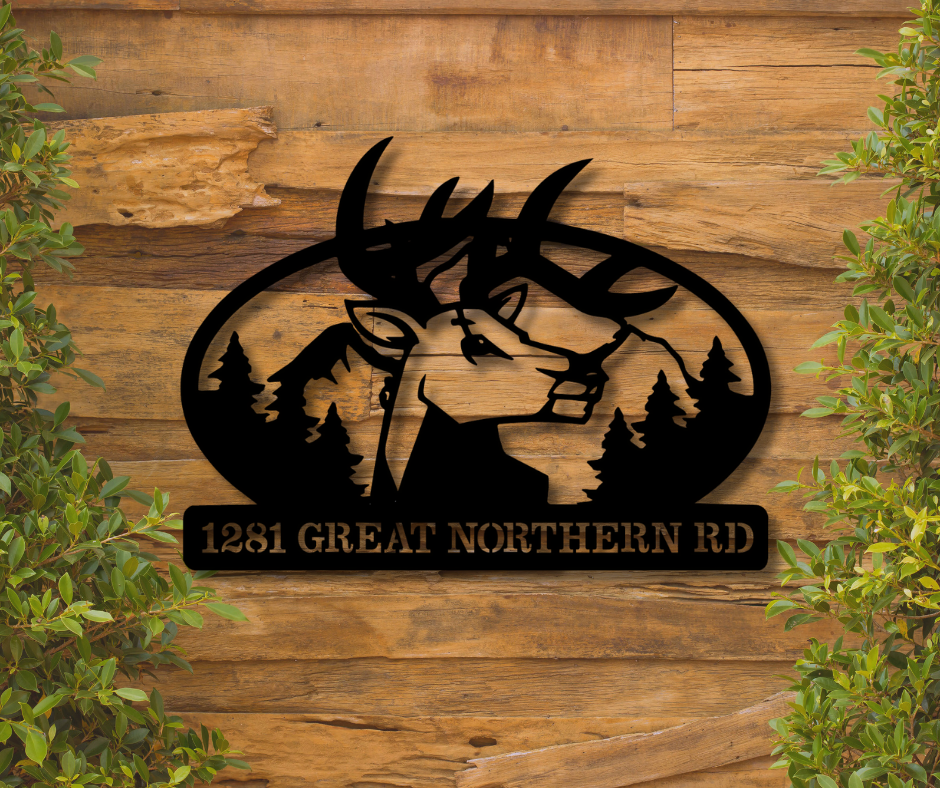 Deer Head Address Sign-Custom