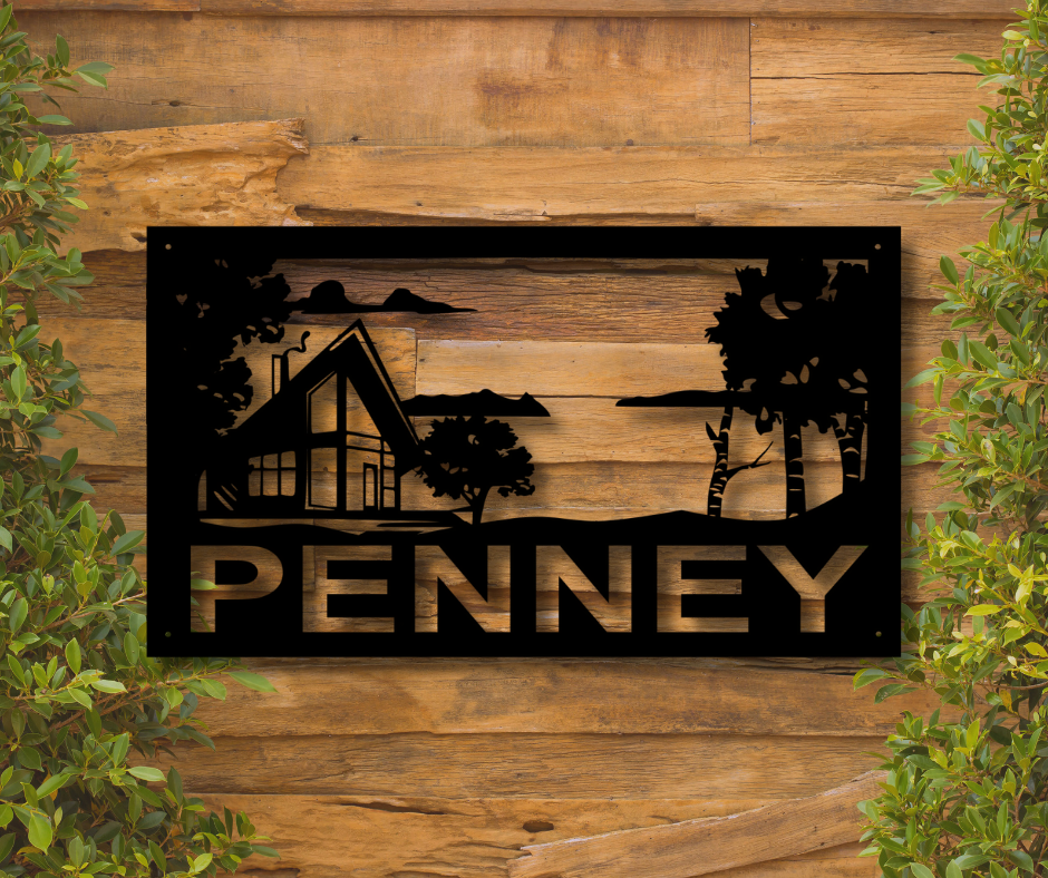 42" Modern Cottage Lake View Custom Sign