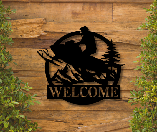 Welcome Snowmachine Sign