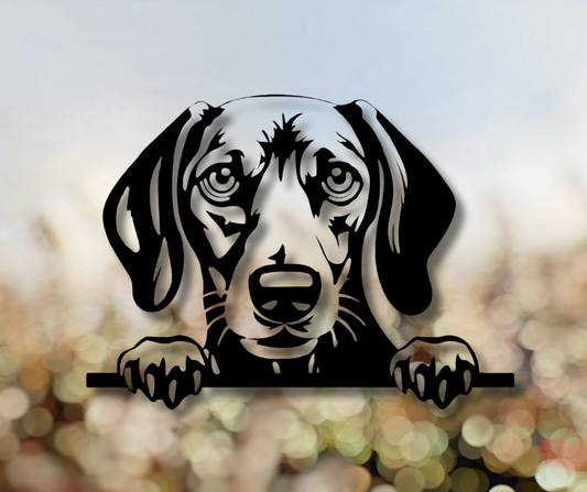 Dachshund Peeking Dog Sign