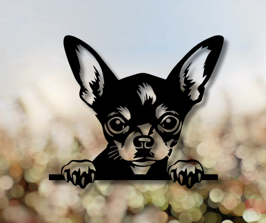 Chihuahua Peeking Dog Sign