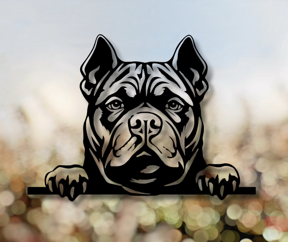 American Bully-XL Peeking Dog Sign