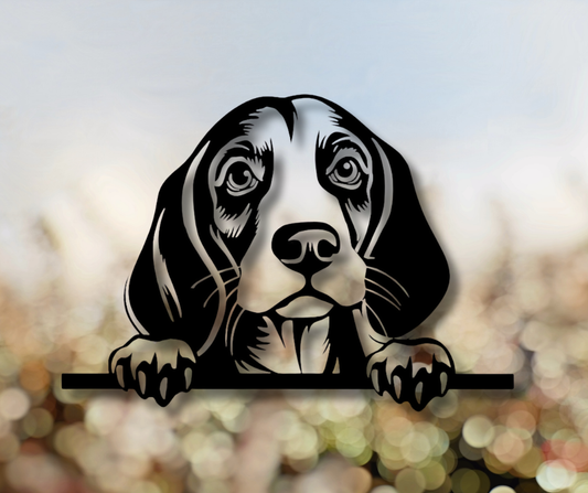 Beagle Peeking Dog Sign