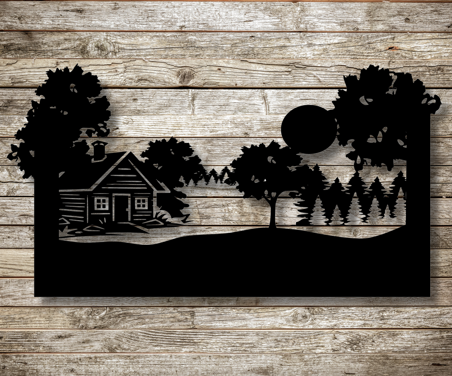 Cabin Lake View/Tree Frame Custom Sign