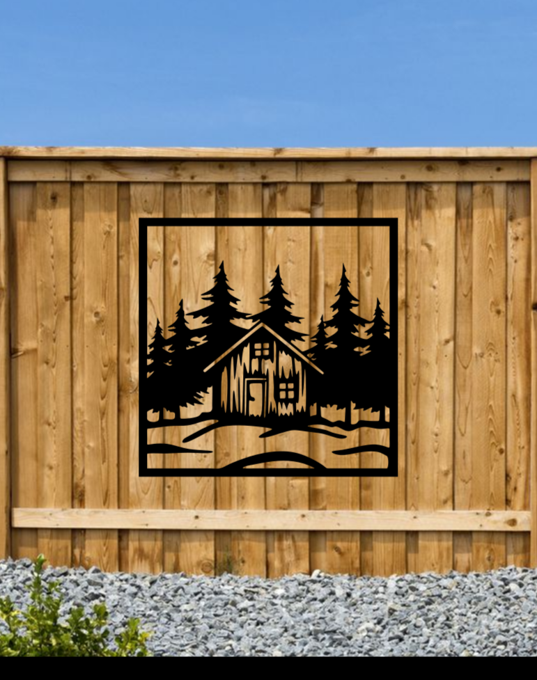 Cabin Fence Sign