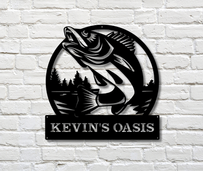 Jumping Bass Custom Sign