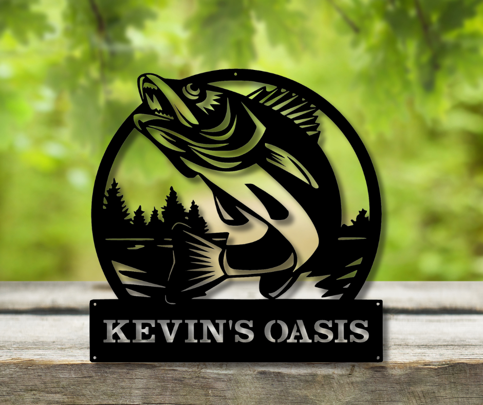 Jumping Bass Custom Sign