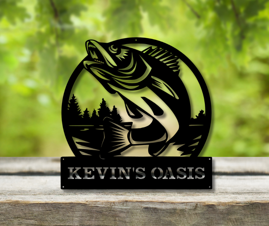 Jumping Bass Custom Sign
