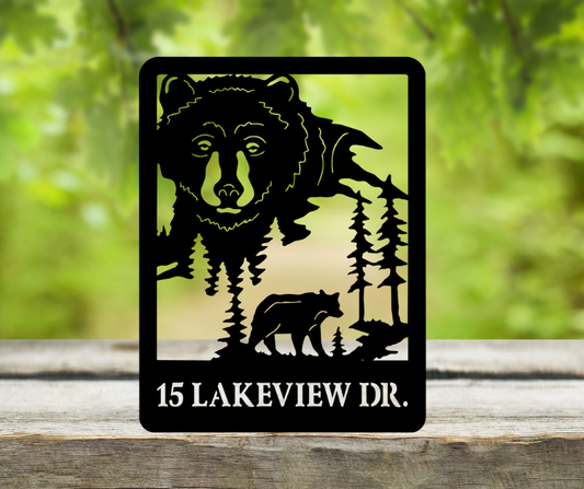 Bear Head Address Sign-Custom