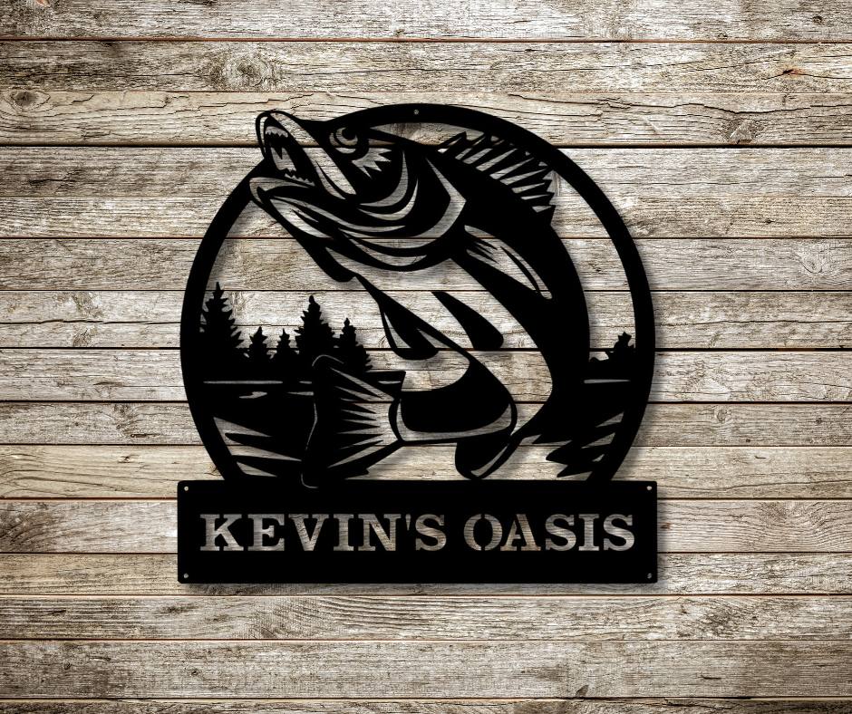 Jumping Bass Custom Sign