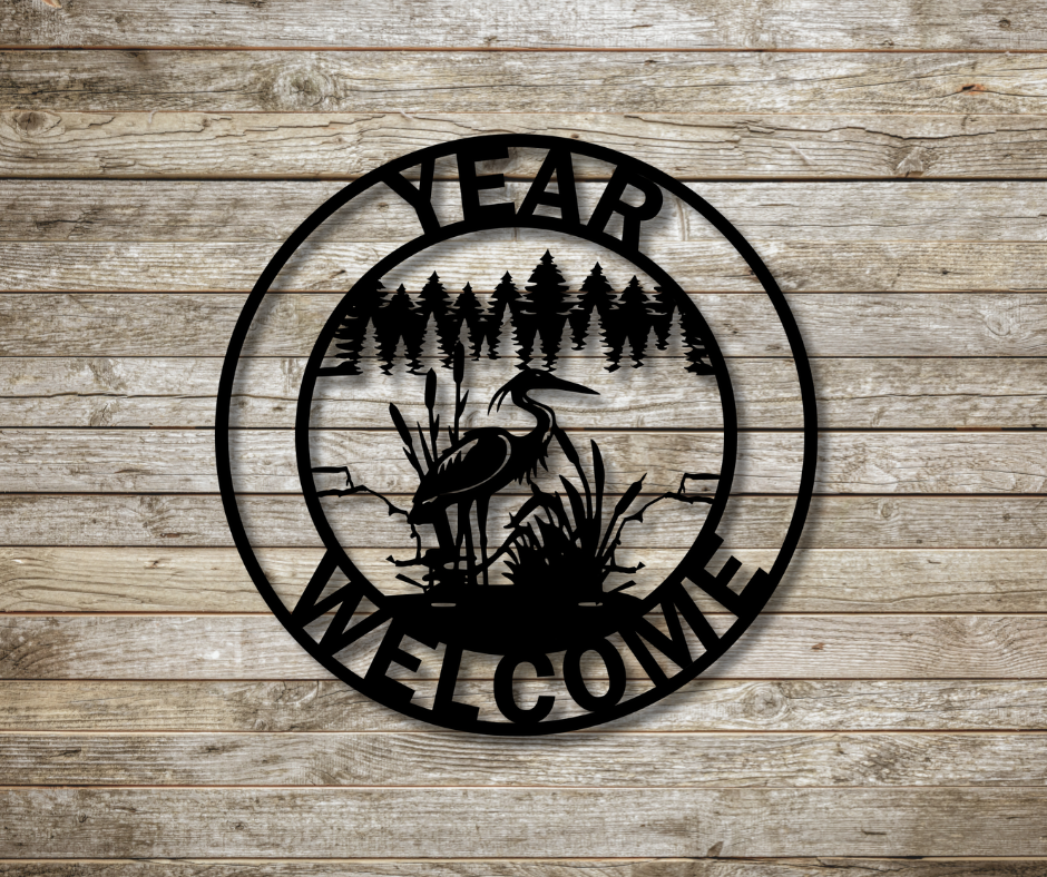 Crane in the Wild  Custom Sign