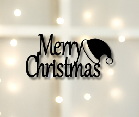 Merry Christmas SANTA HAT Sign