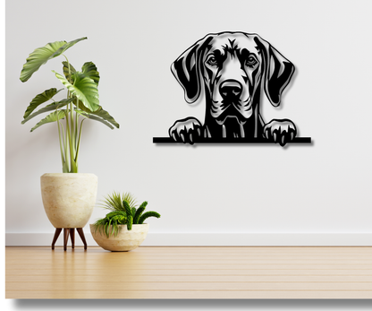 Great Dane Peeking Dog Sign