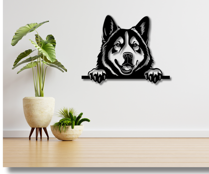 Akita-American Peeking Dog Sign