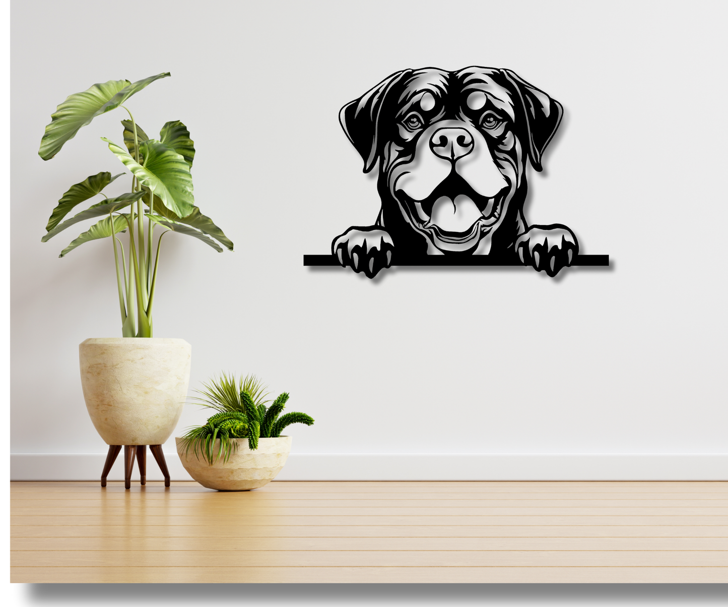 Rottweiler Peeking Dog Sign