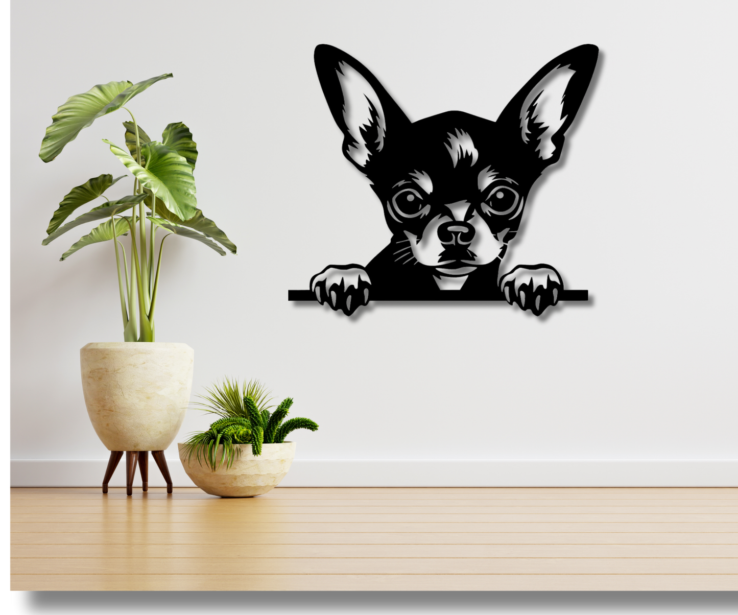 Chihuahua Peeking Dog Sign