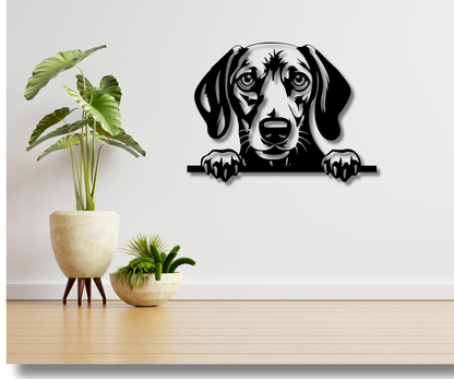 Dachshund Peeking Dog Sign