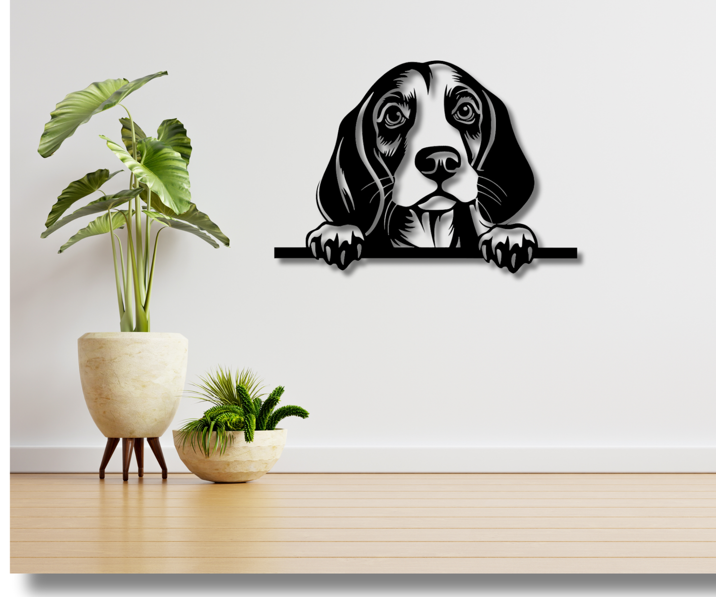 Beagle Peeking Dog Sign