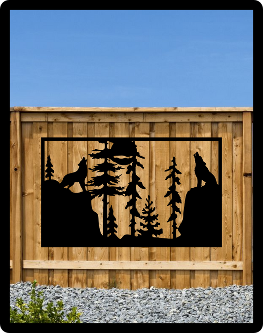 Wolfs Howling Fence Sign