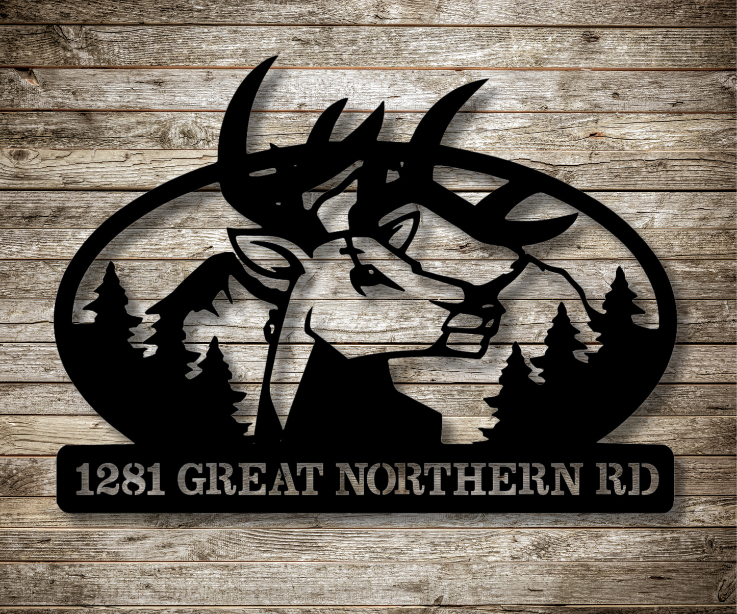 Deer Head Address Sign-Custom