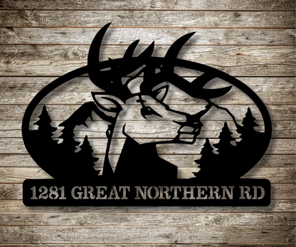 Deer Head Address Sign-Custom