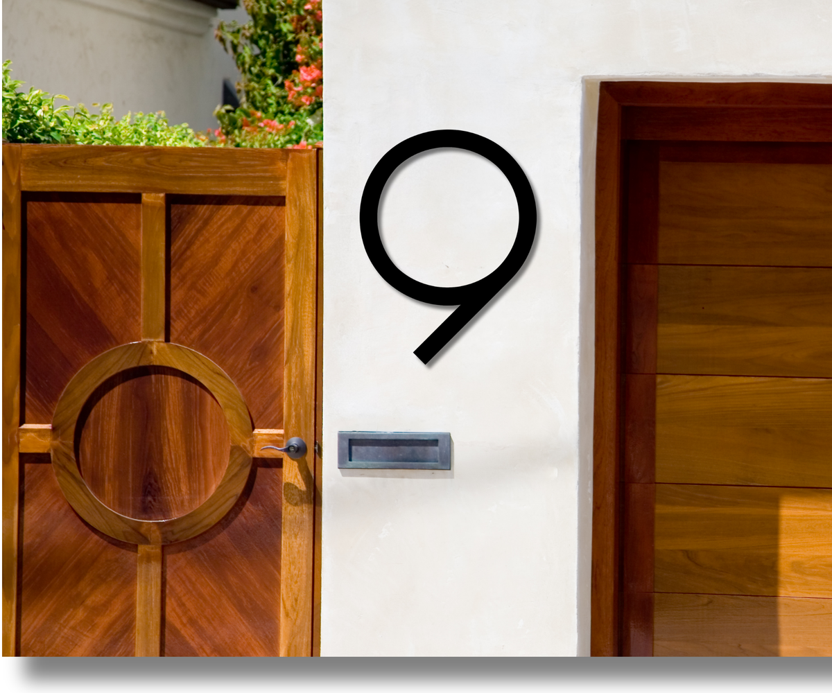 9 Signs Modern Number Nine Sign – Steel City Signs