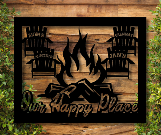 Our Happy Place Custom Sign