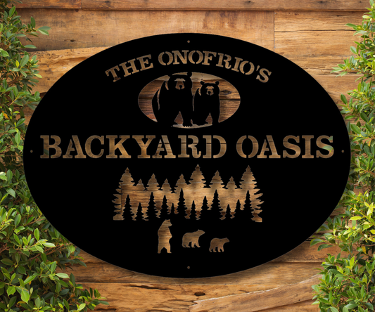 Backyard Oasis Custom Sign